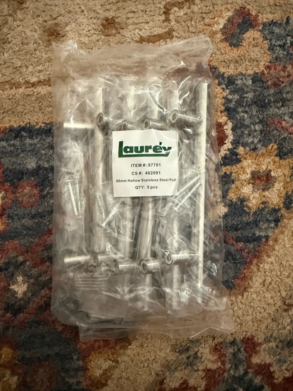 Stainless Steel 96mm Hollow Pull Handle - Silver (Set of 10)